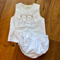 PREORDER - White Geaux Girls Bloomer Set