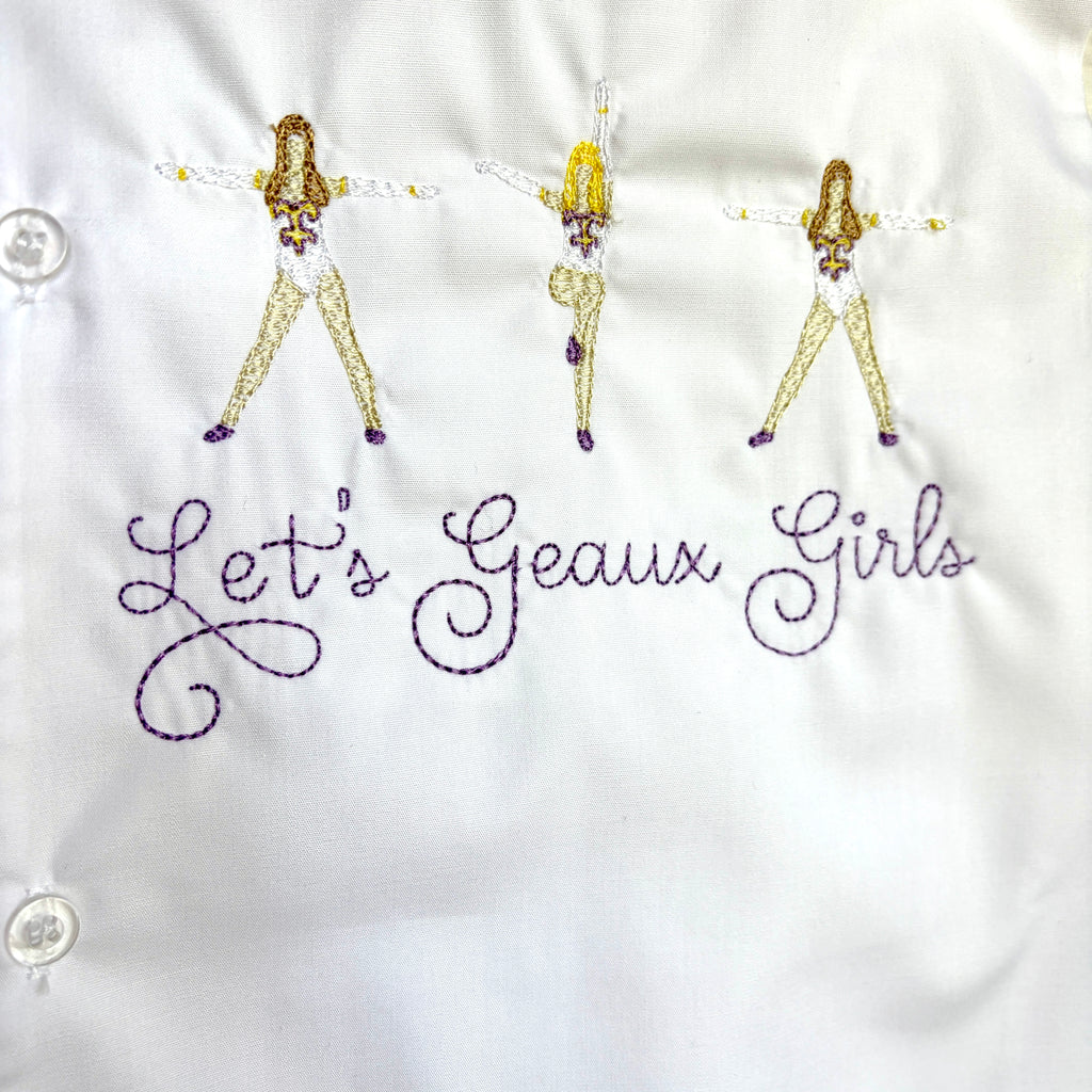 PREORDER - White Geaux Girls Bloomer Set